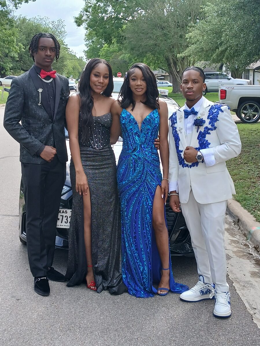 Group prom photo featuring Jalen Jackson and friends