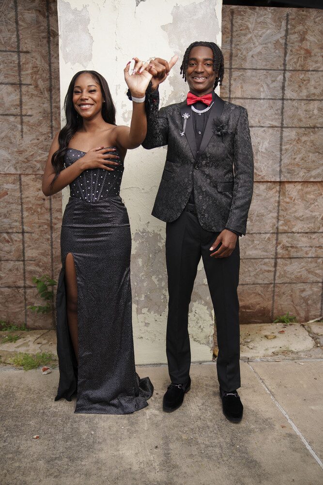 Jalen Jackson and his prom date smiling together